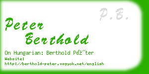 peter berthold business card